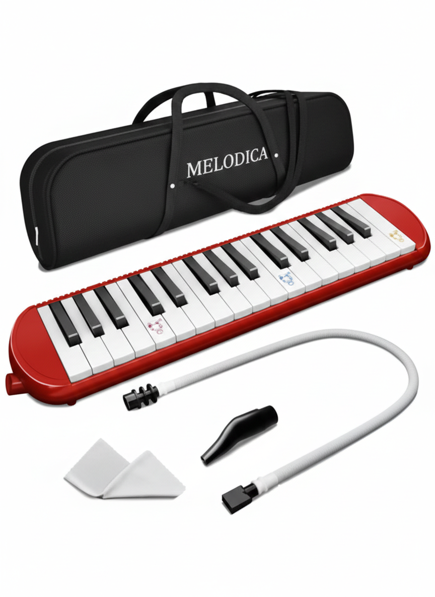 Portable 32-Key Melodica Air Piano Keyboard – Elegant Red with Carry Bag | Lightweight & Easy to Play for Kids & Beginners