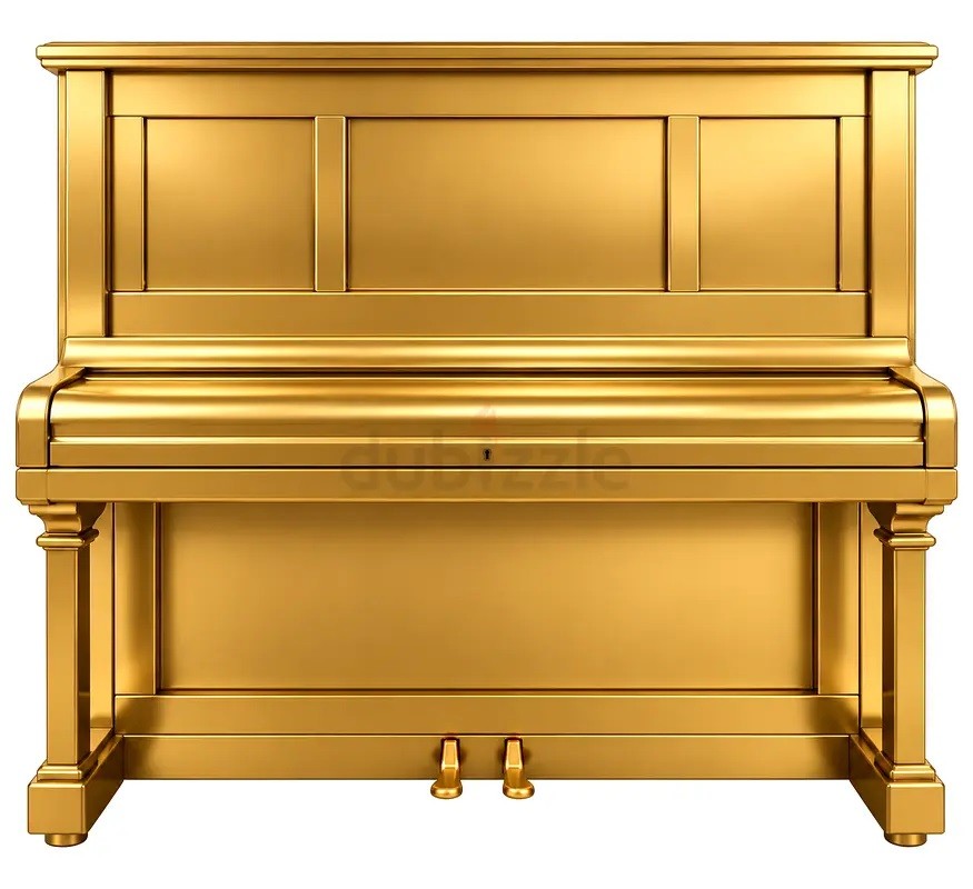 Yamaha Antique Upright Piano – Vintage Heritage Series | Custom Matte Gold Finish | Used Pianos Dubai