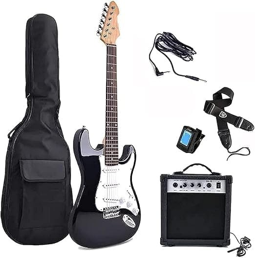MegArya Pacifica Series AC542 Electric Guitar Combo With Bag, Strap, Picks, Amplifier, Cable and Tuner (Black)