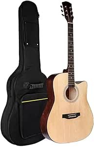 MegArya 38 Inch Wooden Acoustic Guitar Matt Guitarra for Beginner Bass Wood Guitar With Bag, SSMI38N, Natural
