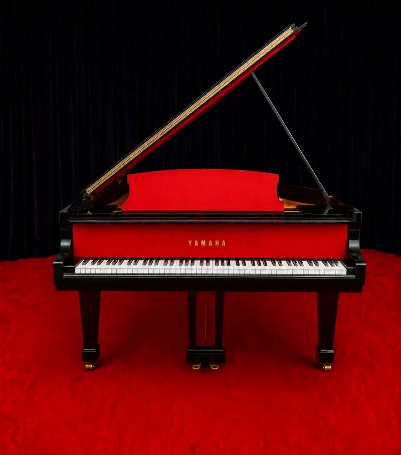 Yamaha Crimson Noir Grand Piano | Bespoke Luxury Finish | Made in Japan | Used Pianos Dubai