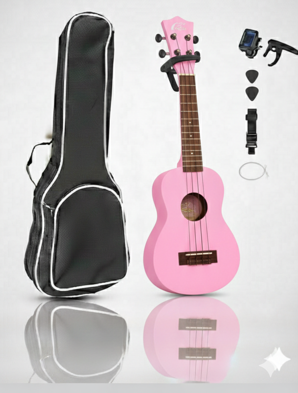 21-inch Soprano Ukulele Combo – Pastel Pink