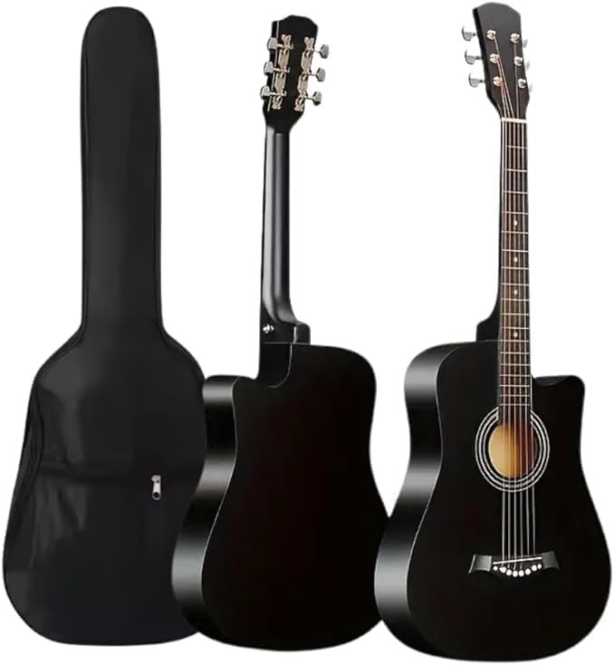 MegArya 41-Inch Black Acoustic Guitar with Bag