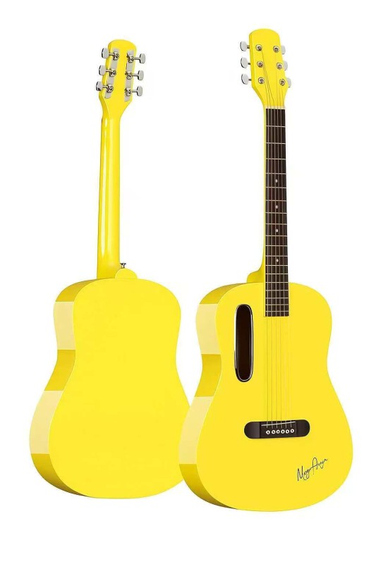 GS-X1 Signature Series Portable Guitar – Premium African Tonewood – Professional Lava-Inspired Silhouette In Yellow Finish