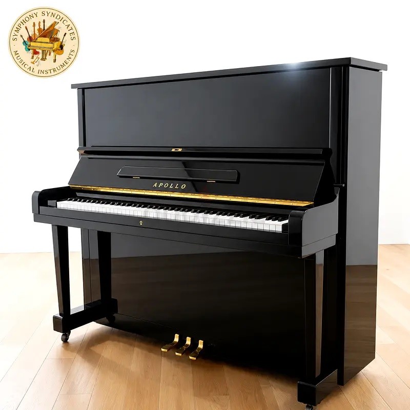 APOLLO BLACK UPRIGHT PIANO | Used Pianos Dubai