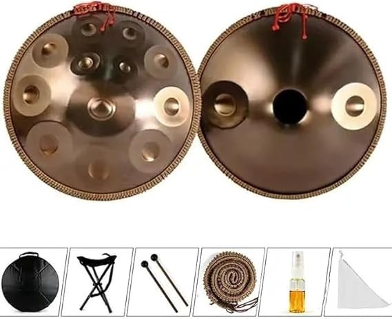 Megarya Handpan 10 Tone Golden 56cm with Design
