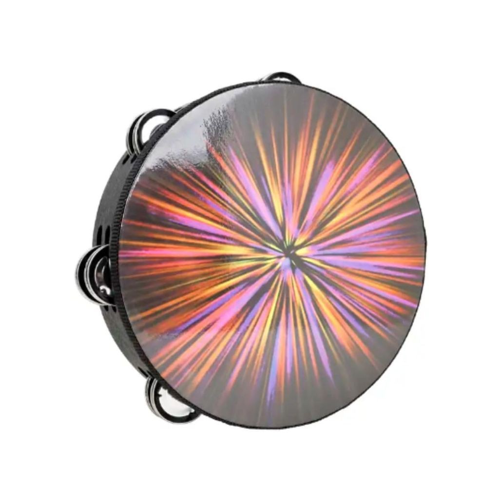 OriGlam 8 Inch Row Tambourine Hand Drum for Adults Kids Church Party (Pink)