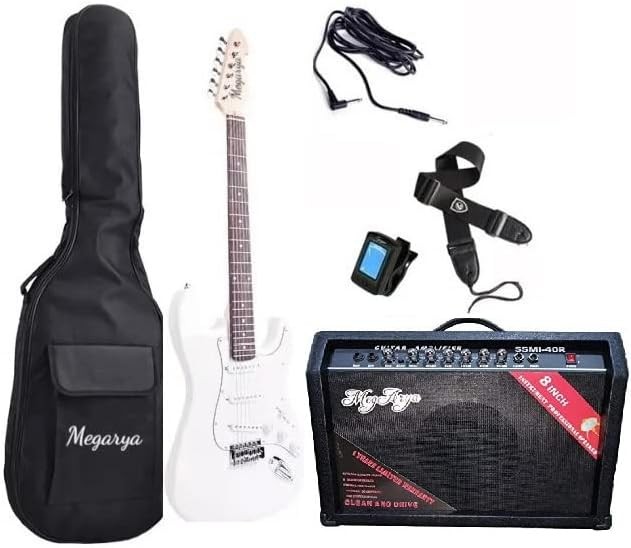 Megarya Aiersi Pacifica Series AC542 Electric Guitar Combo (White)