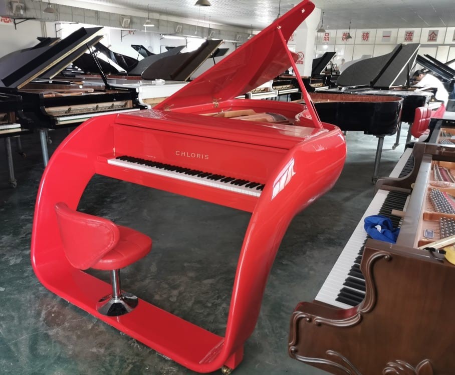 Stunning Ferrari Car Shaped Red Grand Piano - A Unique Showpiece for Your Space