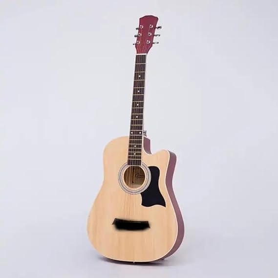 MegArya Handcrafted Acoustic Guitar 38 Inch For Beginner Made By Veneer Solid Wood Board With Good Tone Reflection