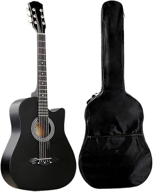 MegArya 41 Inch Black Acoustic Guitar with Bag