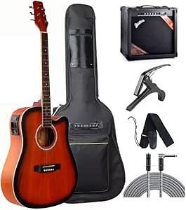 MegArya 40 MAS Eq Guitar With Bag, Amplifier,Capo,Cable And Strap