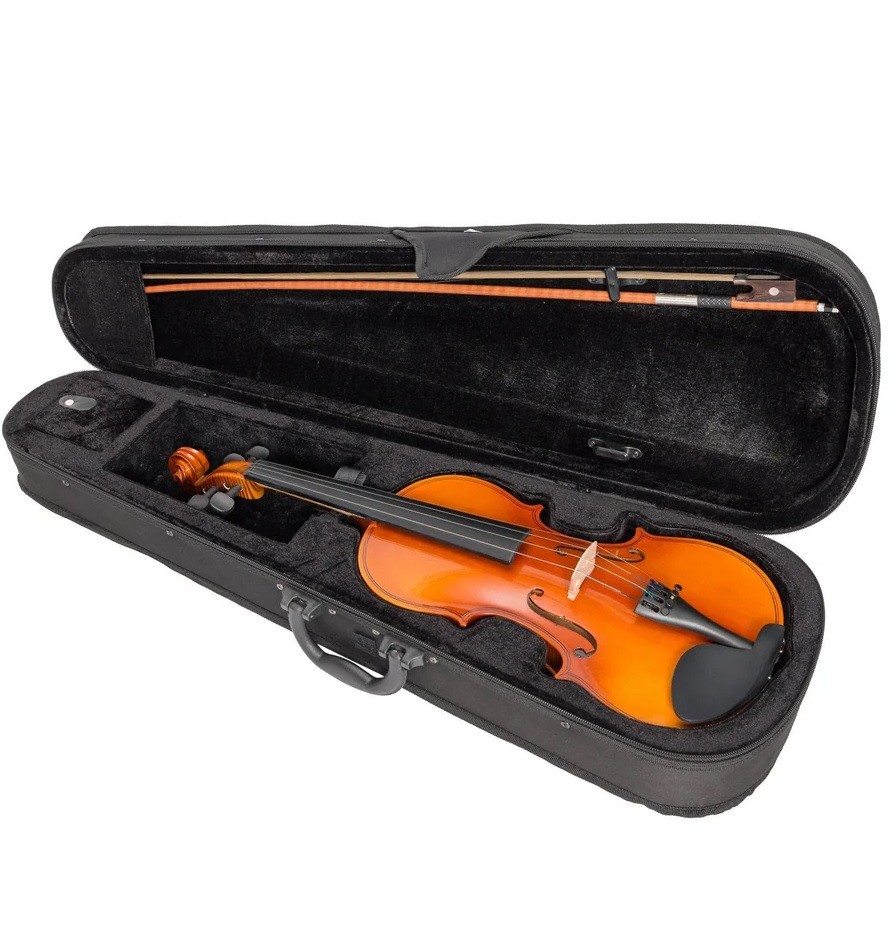 Megarya Student Acoustic Violin 3/4 Size With Case, Bow, Rosin And Violin Stand