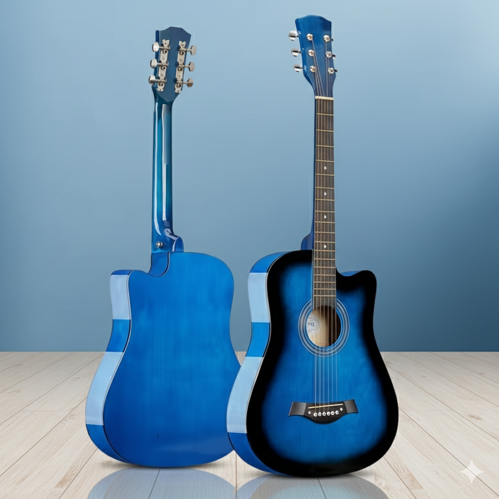 MegArya 38 Blue Acoustic Guitar In Matte Finish