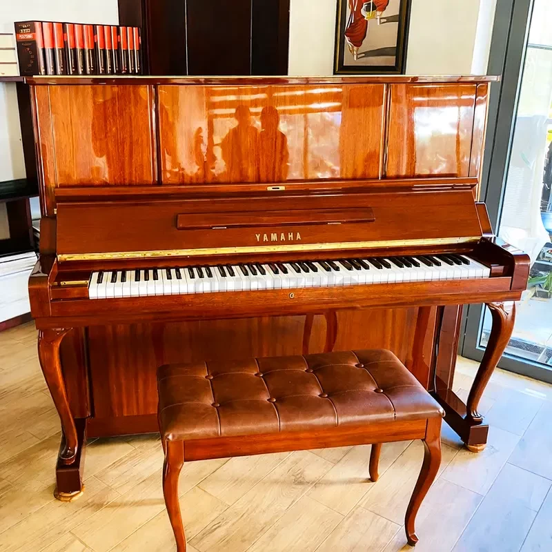 Yamaha W106 Walnut Glossy Upright Piano with Silent System | Used Pianos Dubai