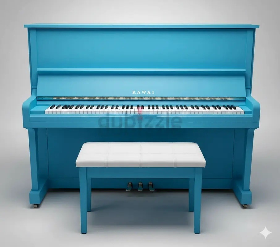 Kawai BS-10 Blue Upright Piano – Rare Luxury Finish | Professional Japanese Sound | Used Pianos Dubai