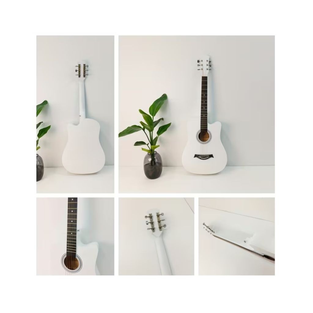 MegArya G38 White Acoustic Guitar With Bag