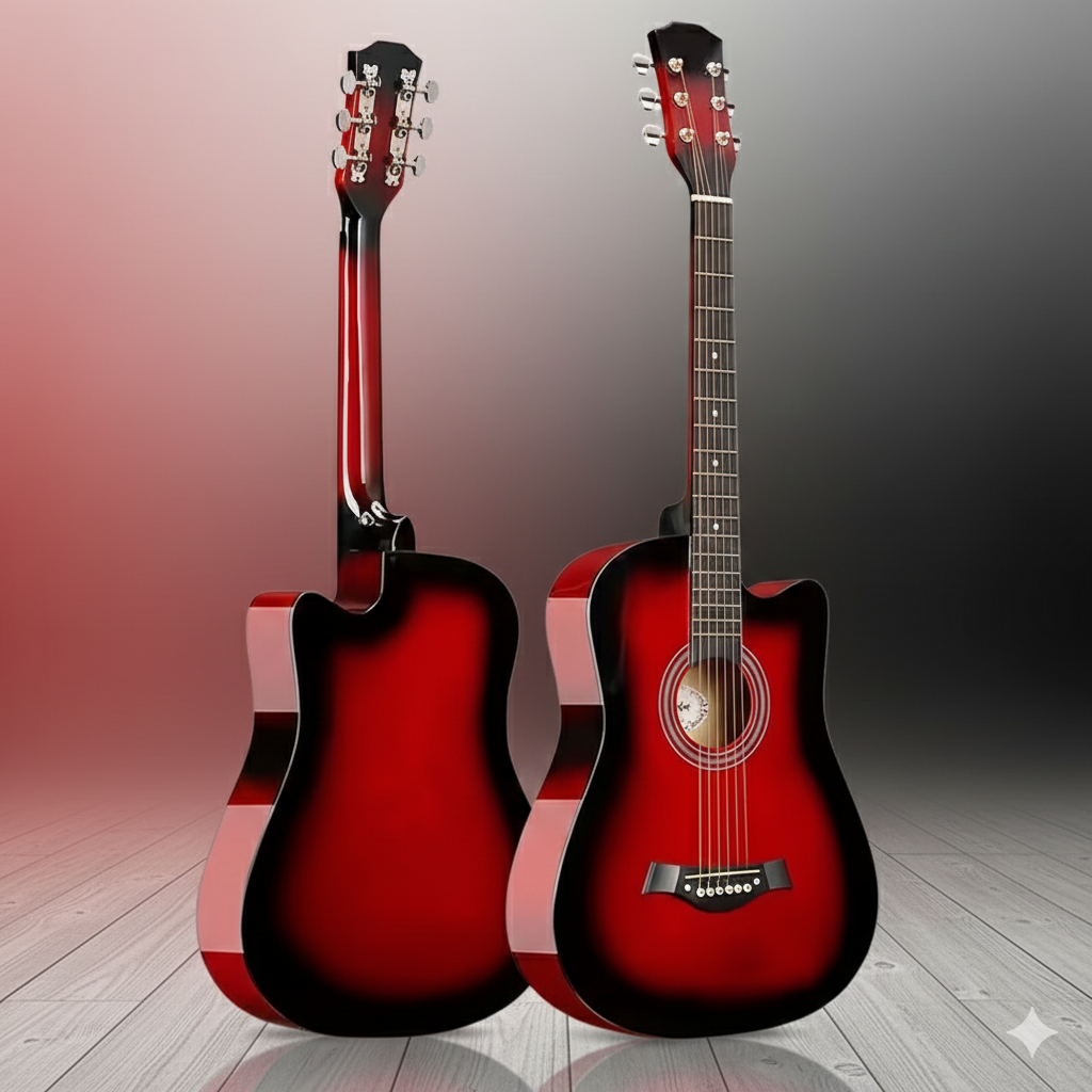 Megarya RDS 38 Inch Professional Steel String Acoustic Guitar - Traditional Design for Beginners and Adults Complete Beginner Acoustic Guitar Set