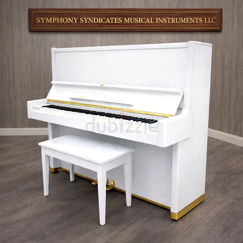 Yamaha U7 White Upright Piano – Elegant Design, Rich Yamaha Tone, Made in Japan | Used Pianos Dubai