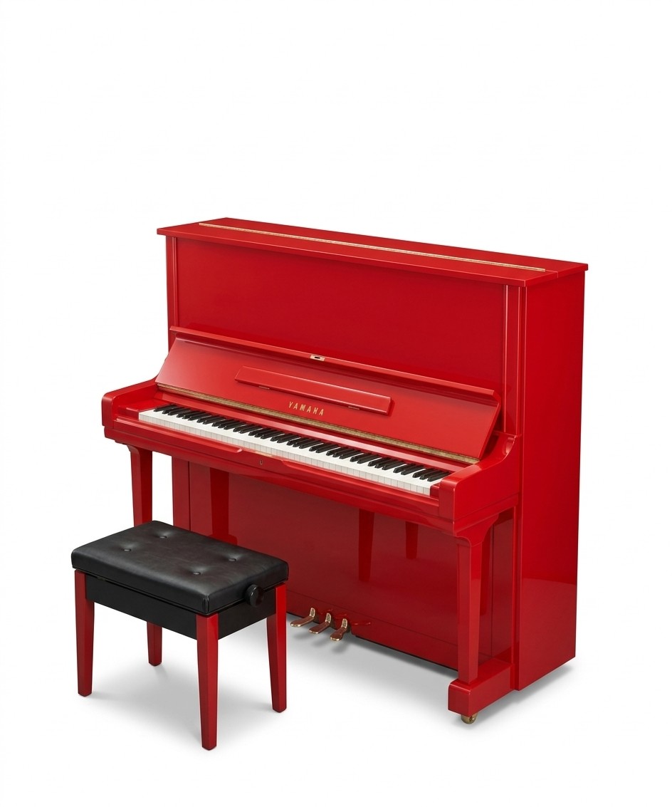 Yamaha U3 Upright Piano - Rare Glossy Red Finish (Professional 131cm) | Used Pianos Dubai