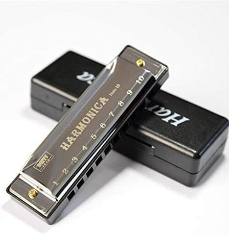 MegArya 10 Holes Harmonica Mouth Organ Musical Instrument Beginner Teaching Playing Gift Copper Core Resin Harmonica (Silver)