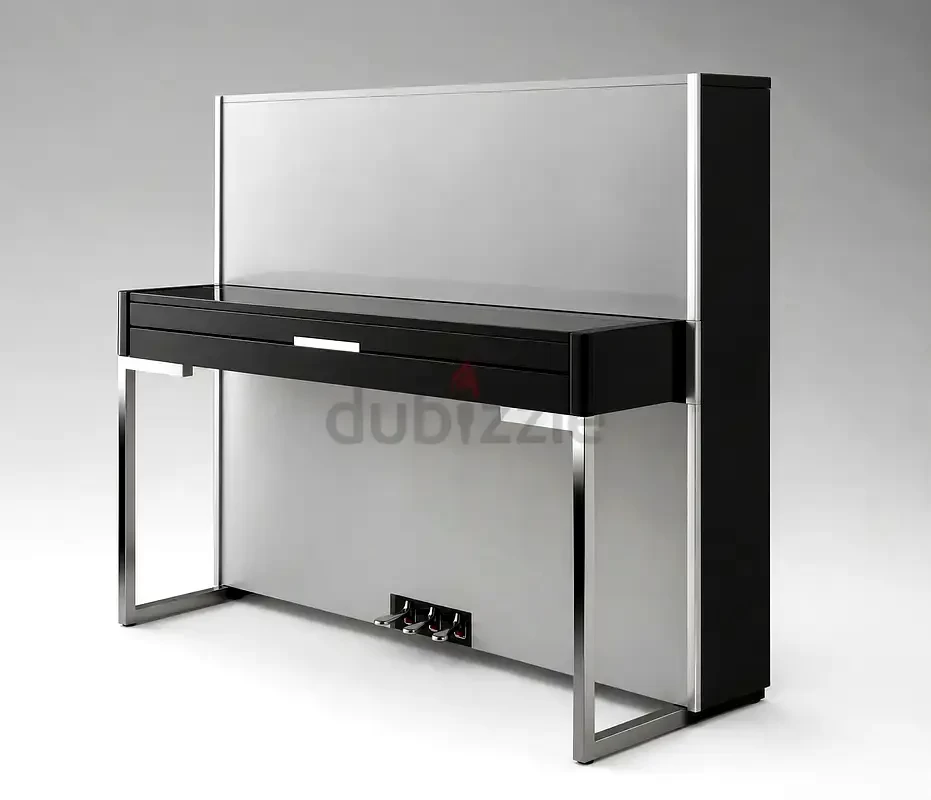 Kawai Contemporary Upright Piano – Elegant Black Silver Designer Finish | Used Pianos Dubai