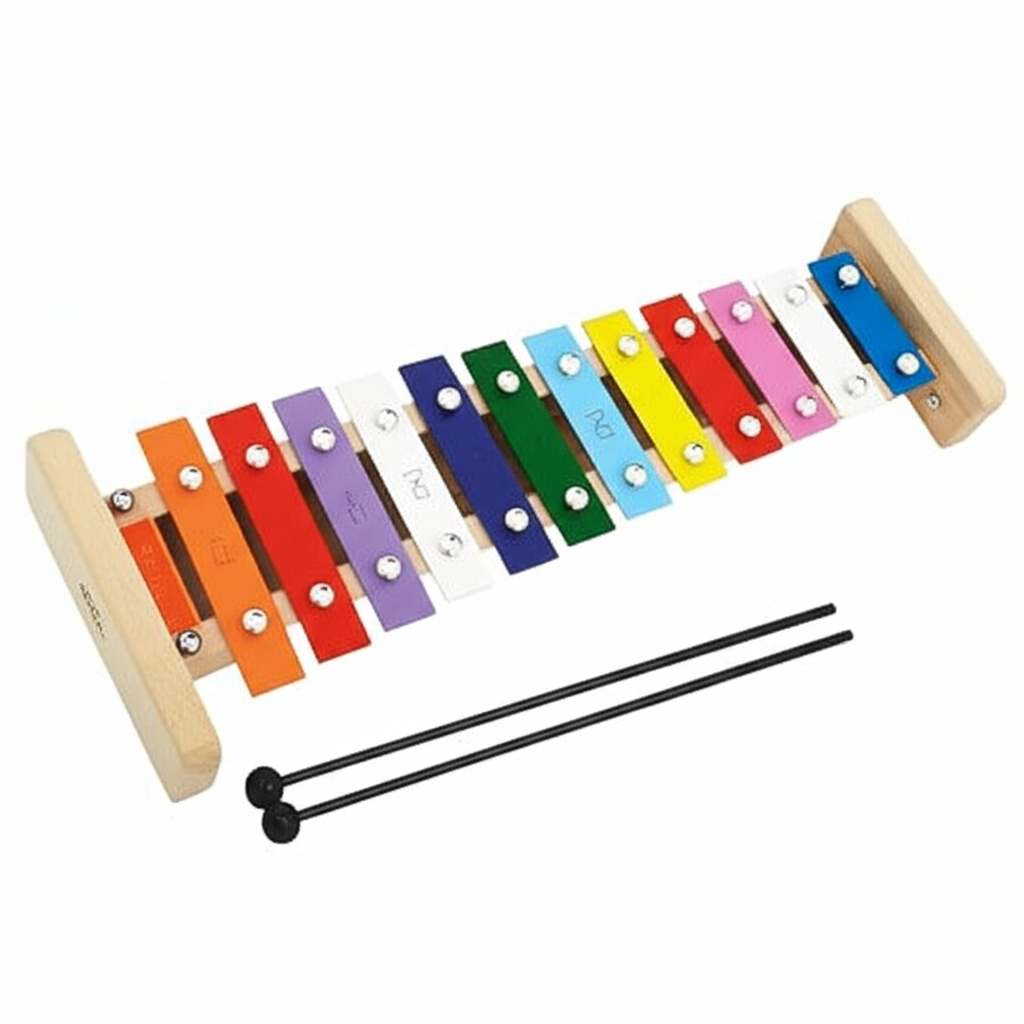 MegArya Soprano Glockenspiel Xylophone – 12-Tone Metal Key Percussion Instrument for Kids & Adults – Includes 2 Wooden Mallets – Ideal for Music Learning, Classroom & Home Use