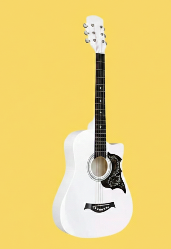 38-Inch Acoustic Guitar with Elegant Floral Pattern